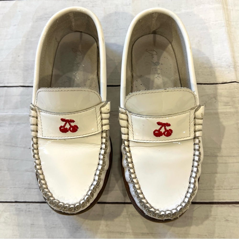 Don Louis White Patent Leather Shoes with Red Cherry Design